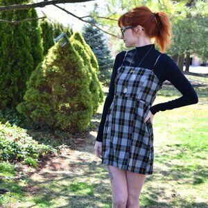 Plaid Strappy Mini Dress